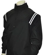 Smitty Apparel Umpire Jacket LS Pullover - Black W/ White Shoulder Baseball Jackets