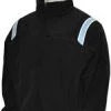 Smitty Apparel Baseball Jackets Major League Style Thermal Fleece Jacket - Black W/ White/Powder Blue Trim