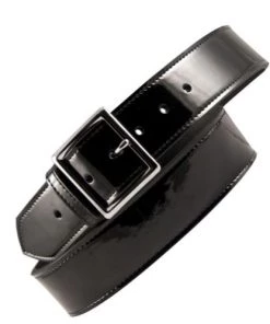 Baseball Pants 1 3/4" Patent Leather Belt Silver Buckle-by Boston Leather