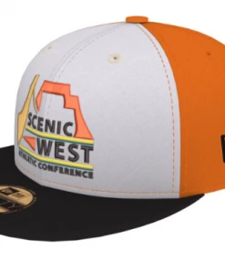 Out West Officials Gear & Apparel SWAC Custom Hats - White/Orange Panel Baseball Hats