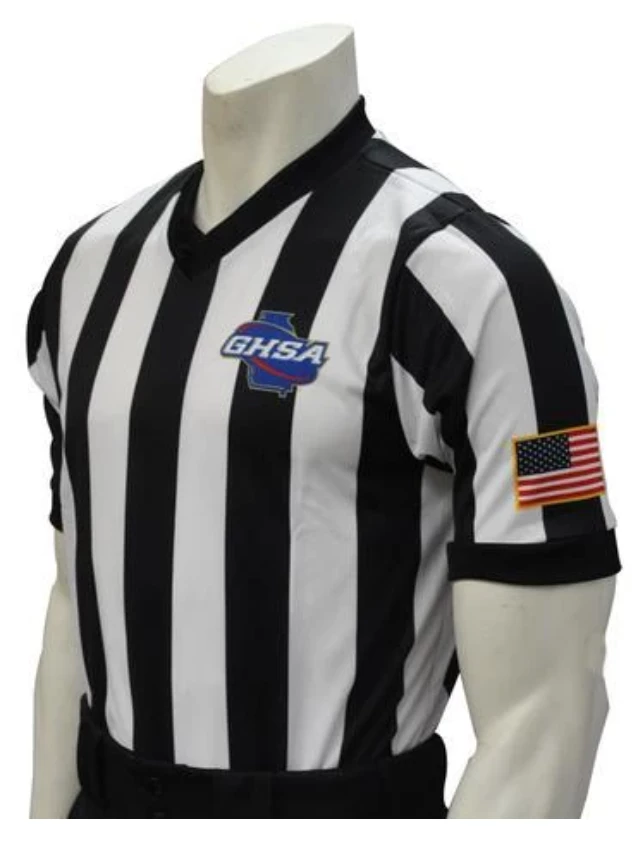 Smitty Apparel Georgia (GHSA) Men's "Body Flex" Stripe Basketball Shirt