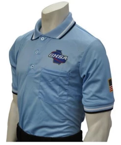 Smitty Apparel Georgia (GHSA) Short Sleeve Umpire Shirt - Powder Blue