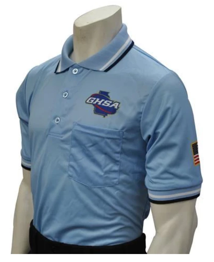 Smitty Apparel Georgia (GHSA) Short Sleeve Umpire Shirt - Powder Blue