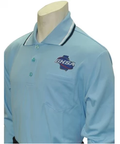 Smitty Apparel Georgia (GHSA) Long Sleeve Umpire Shirt - Powder Blue