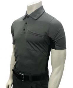 Smitty Apparel Smitty V2 MLB Replica Umpire Shirt SS Charcoal Grey/Black Baseball Shirts