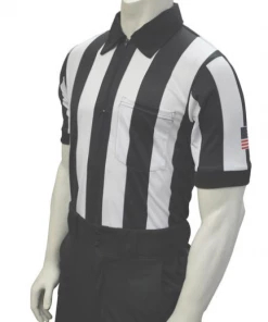Smitty Apparel Short Sleeve Football Shirt - 2 1/4" Stripes - Shoulder Flag - Made In USA